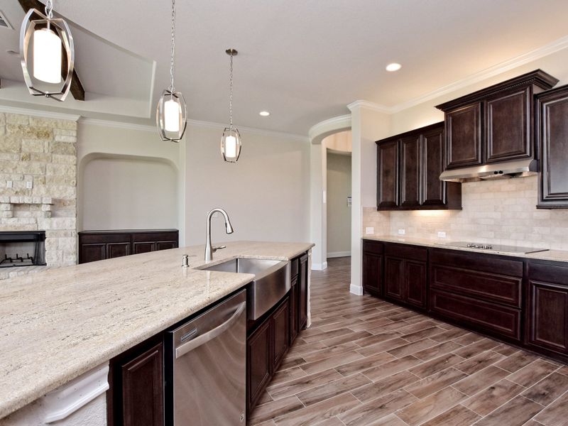 Representative furnished interior of a home built from the San Simeon I by Giddens Homes in Clearwater Ranch, Liberty Hill (Image 329).