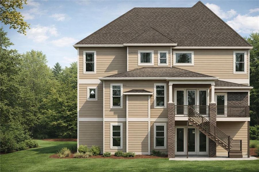 Front exterior of a new home in , Flowery Branch, GA, highlighting curb appeal (Image 2). Front exterior of a new home in , Flowery Branch, GA, highlighting curb appeal (Image 2).