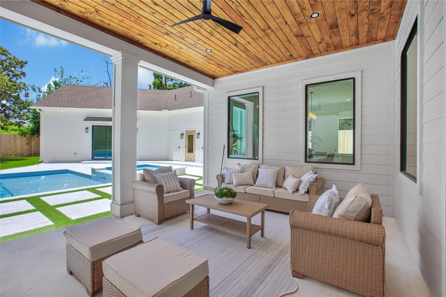 Exterior details and patio area of a home in , Houston (Image 27). Exterior details and patio area of a home in , Houston (Image 27).