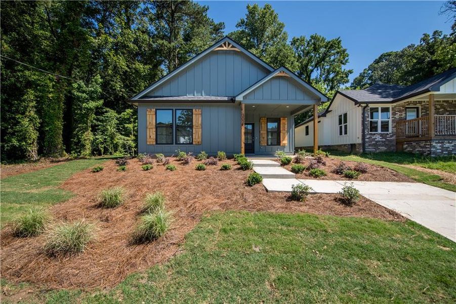 Front exterior of a new home in , Atlanta, GA, highlighting curb appeal (Image 19).