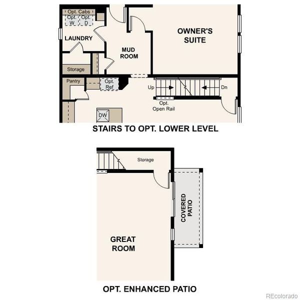 2D floor plan layout of this home in The Boulevard II Collection at Windler, Aurora, CO (Image 2).