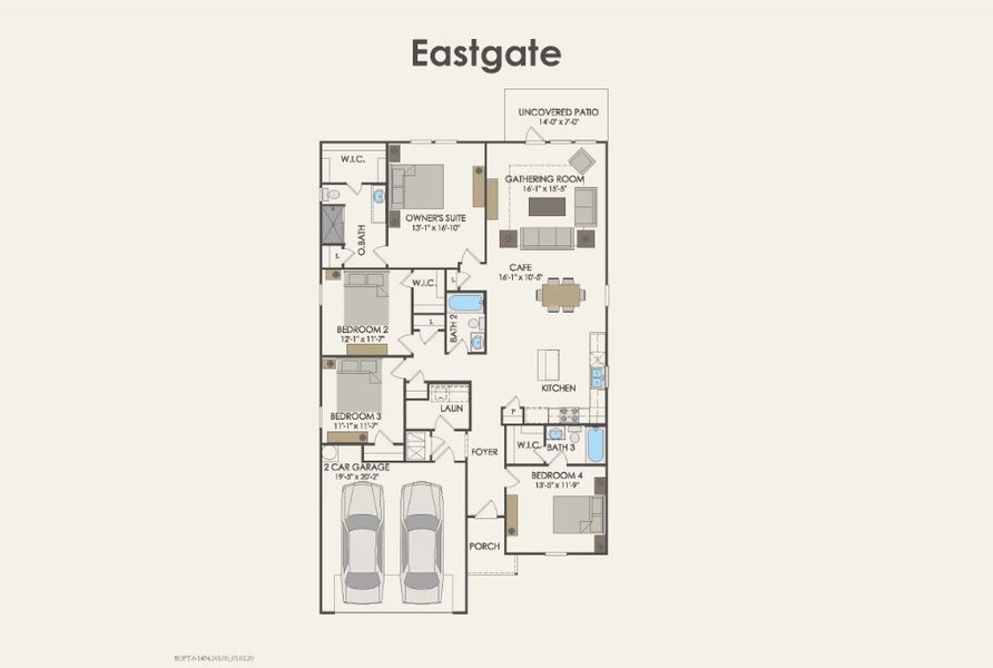 2D floor plan layout of this home in Townsend Green, Denton, TX (Image 5).