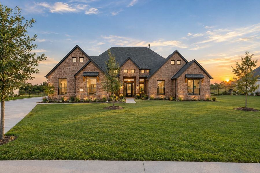 Front exterior of a new home in Berkshire Estates, Mesquite, TX, highlighting curb appeal (Image 1). Front exterior of a new home in Berkshire Estates, Mesquite, TX, highlighting curb appeal (Image 1).