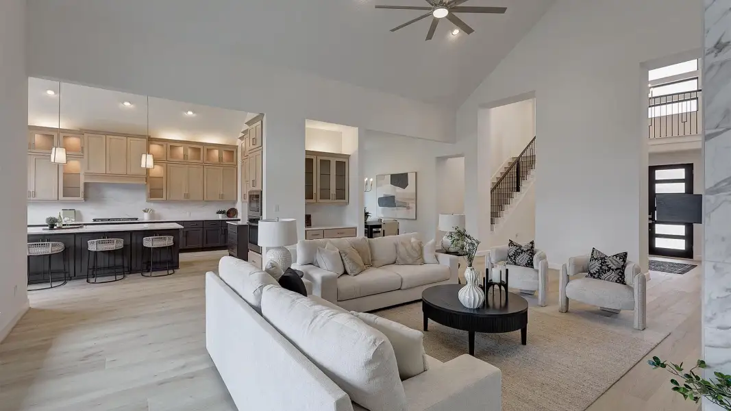 Representative furnished interior of a home built from the 4296W by Perry Homes in Evergreen, Conroe (Image 4).