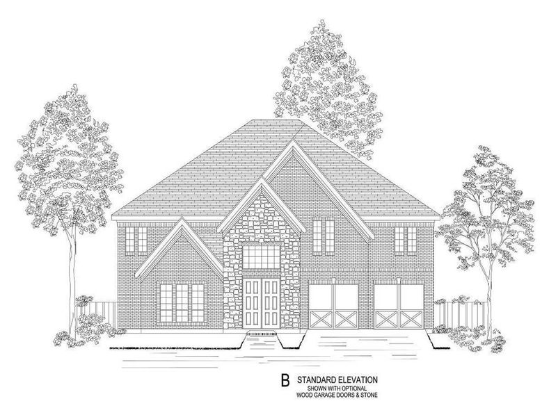Representative rendering of the exterior for the Emerald F (w/Media) by First Texas Homes (Image 3).