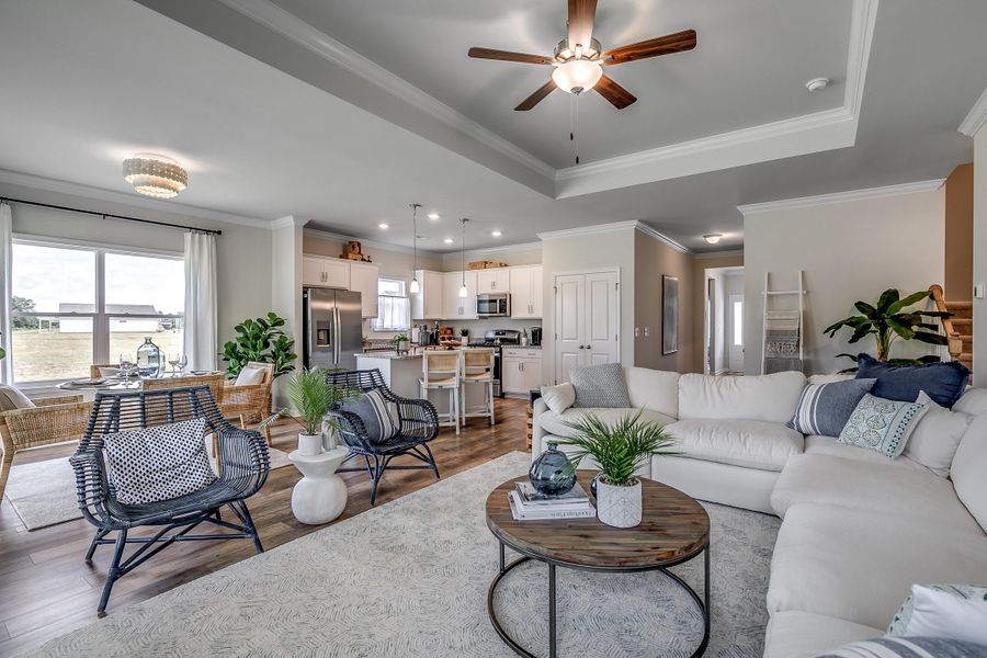 Furnished interior view inside a new home in Fairway Woods at Wyboo, Manning (Image 6). Furnished interior view inside a new home in Fairway Woods at Wyboo, Manning (Image 6).