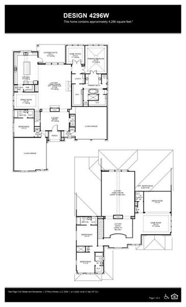 2D floor plan layout of this home in Terraces 82'/100', Rockwall, TX (Image 2).