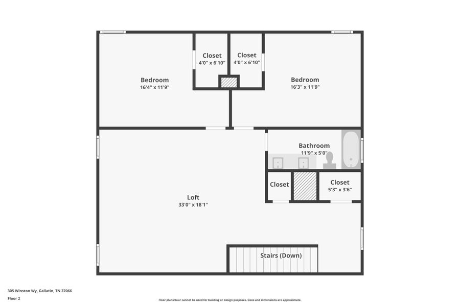 2D floor plan layout of this home in Winston Place, Gallatin, TN (Image 5).