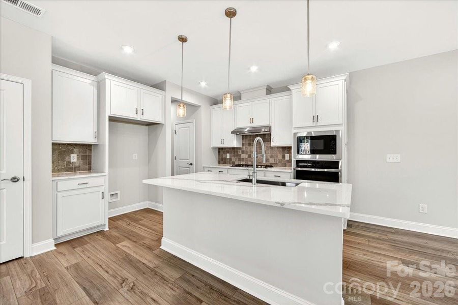 Gourmet Kitchen with white quartz countertops and cabinets Gourmet Kitchen with white quartz countertops and cabinets