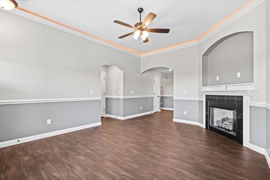 Representative unfurnished interior of a home built from the Wellford by Enchanted Homes in Arcadia Village, Spartanburg (Image 16). Representative unfurnished interior of a home built from the Wellford by Enchanted Homes in Arcadia Village, Spartanburg (Image 16).