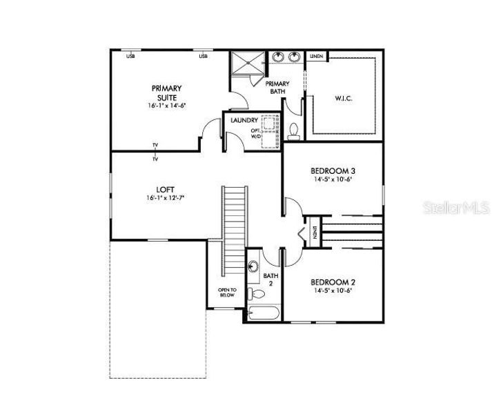 2D floor plan layout of this home in Lawson Dunes - Signature Series, Haines City, FL (Image 6).