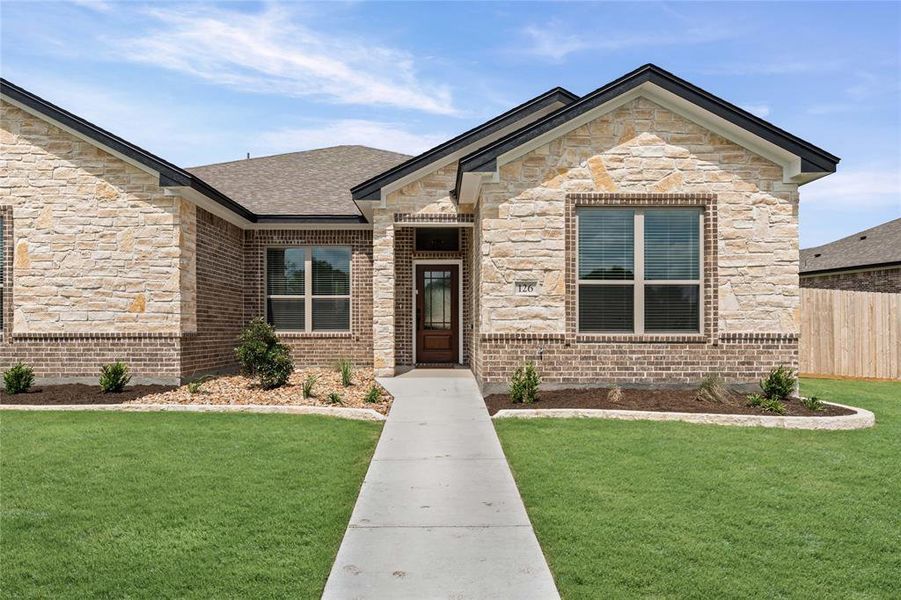Front exterior of a new home in , Lorena, TX, highlighting curb appeal (Image 22).