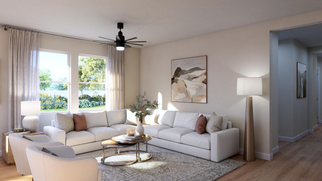 Representative furnished interior of a home built from the Willow by Risewell Homes in Harrell Oaks, Orlando (Image 9).