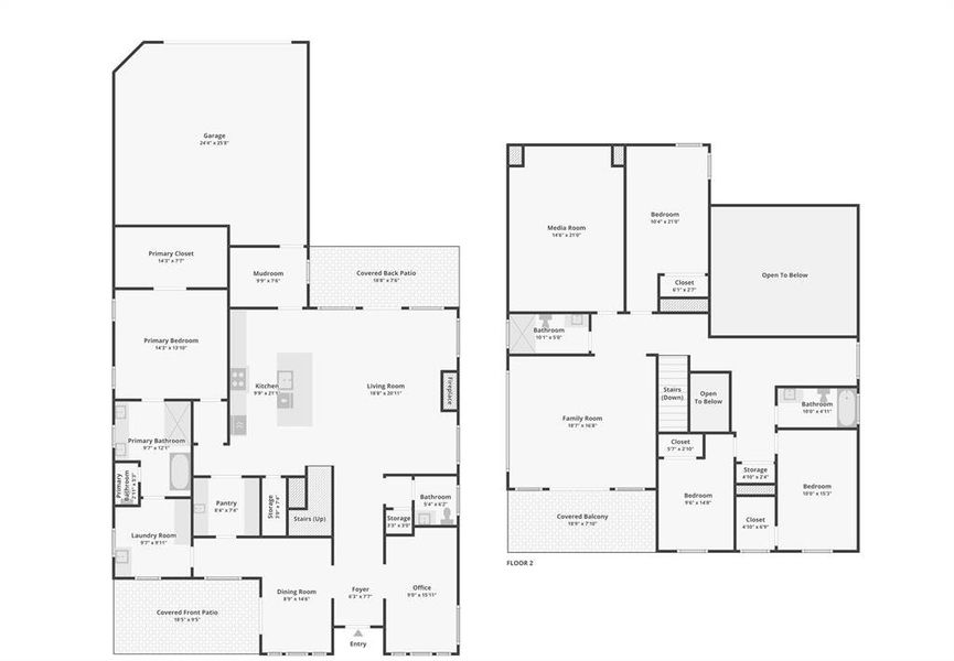 2D floor plan layout of this home in , Rowlett, TX (Image 5).