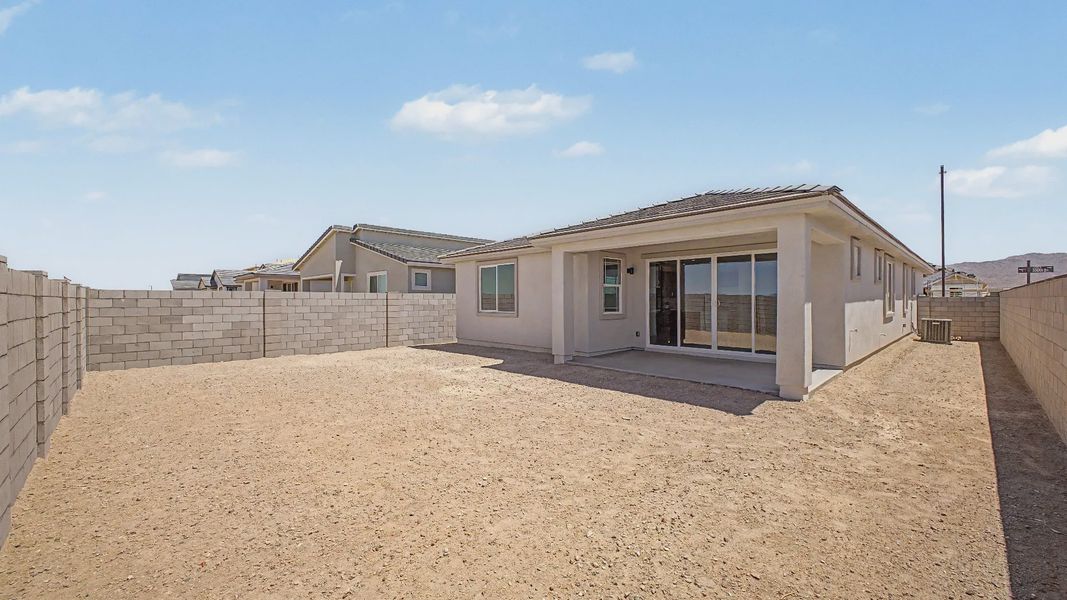 Exterior details and patio area of a home in Teravalis, Buckeye (Image 3). Exterior details and patio area of a home in Teravalis, Buckeye (Image 3).