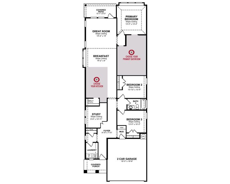 2D floor plan layout for the Cambridge by Beazer Homes in Bridgeland, Cypress, TX (Image 4).