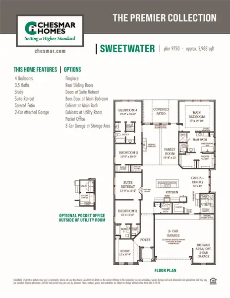 2D floor plan layout of this home in Evergreen, Conroe, TX (Image 4).
