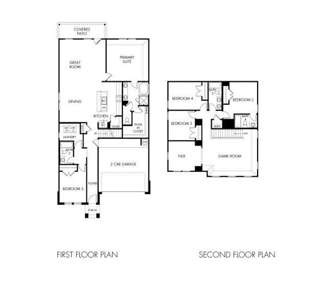 2D floor plan layout of this home in Heights of Barbers Hill, Mont Belvieu, TX (Image 3).