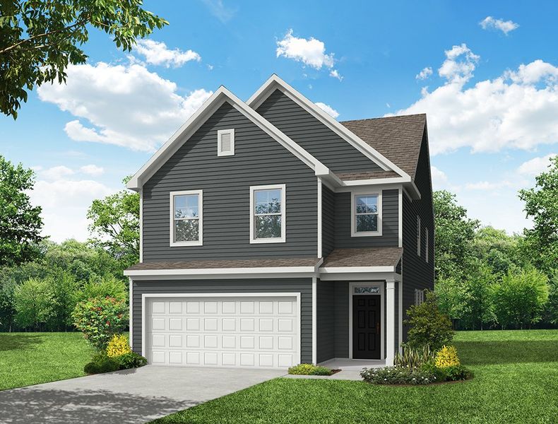 Representative exterior photo of a completed home built from the Dillon by Eastwood Homes in Caldwell Forest, Charlotte, NC (Image 6).