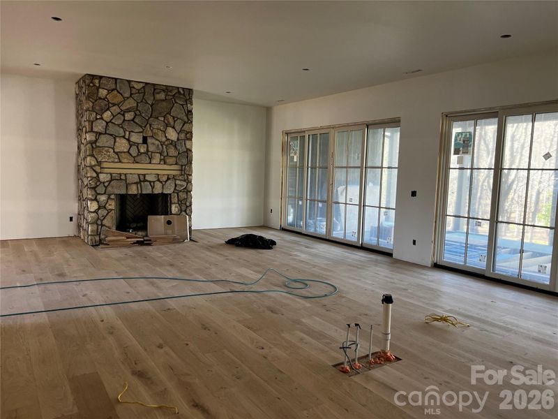 Kitchen view looking back into the living room