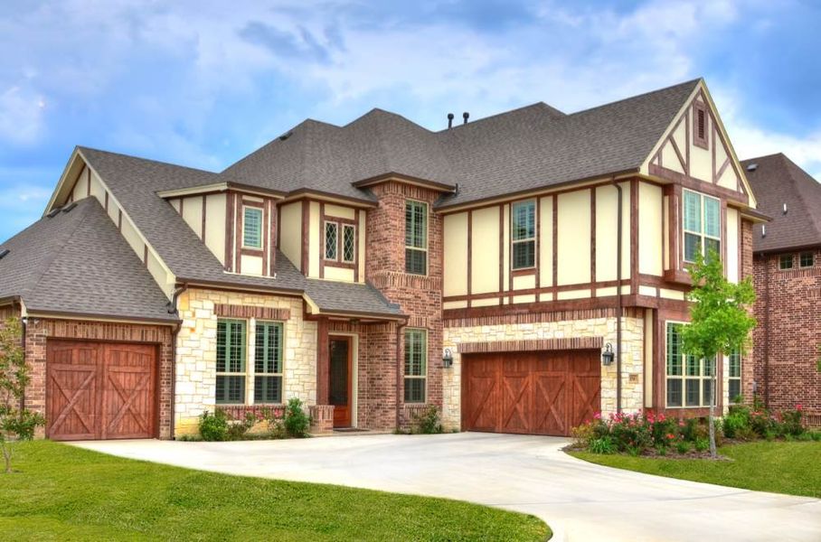 Representative exterior photo of a completed home built from the Franklin by Windmiller Custom Homes in The Highlands, Northlake, TX (Image 12). Representative exterior photo of a completed home built from the Franklin by Windmiller Custom Homes in The Highlands, Northlake, TX (Image 12).