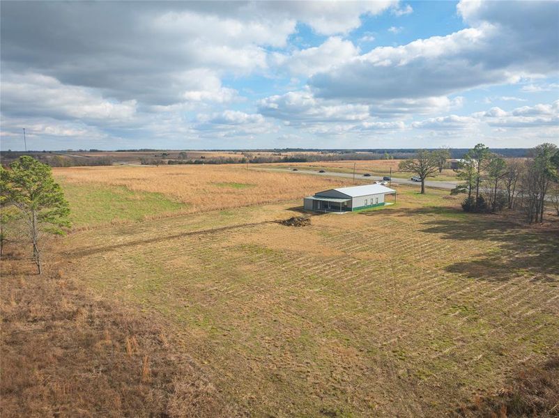 Overview of rural landscape with abundant farmland