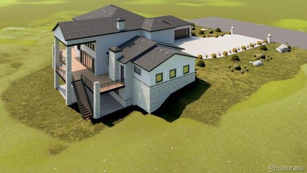 Back of the home with pool