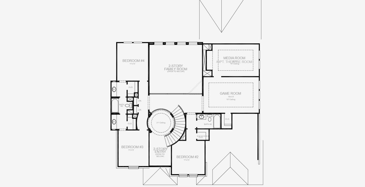 2D floor plan layout for the 3398W by Perry Homes in Sienna 60', Missouri City, TX (Image 4). 2D floor plan layout for the 3398W by Perry Homes in Sienna 60', Missouri City, TX (Image 4).