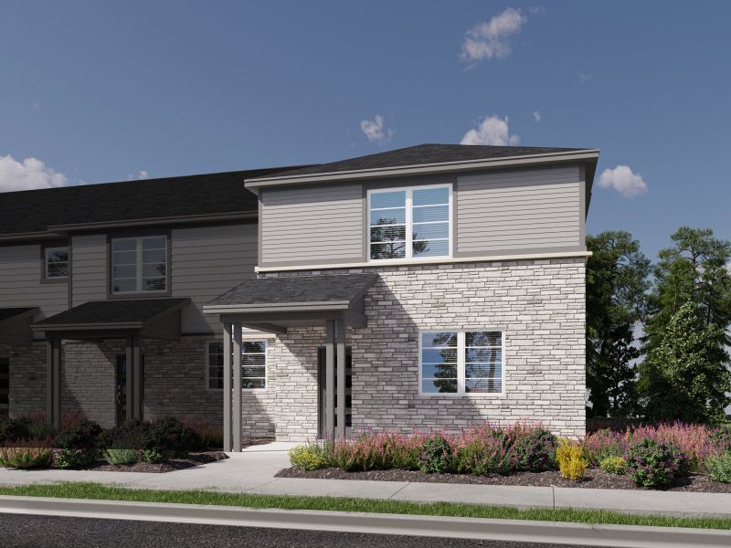 Representative exterior photo of a completed home built from the The Copper by Meritage Homes in Skyview at High Point, Aurora, CO (Image 2).
