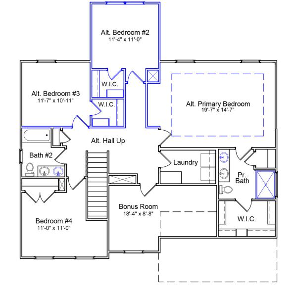 2D floor plan layout of this home in Brooke Hill, Lewisville, NC (Image 4).