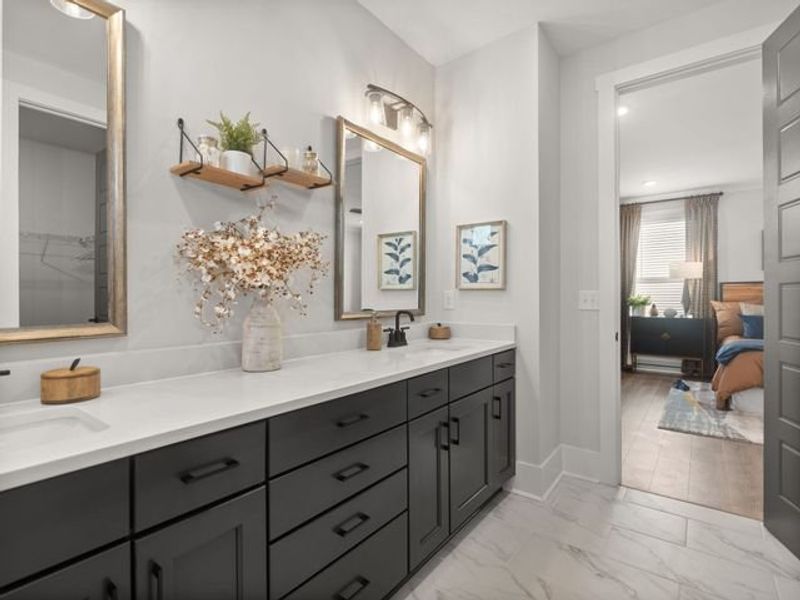 Representative furnished interior of a home built from the Charlotte II by True Homes in Colvin Park, Rock Hill (Image 29).