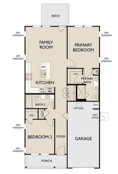 2D floor plan layout for the Palmetto by Ashton Woods in Tea Farm: Villas, Ravenel, SC (Image 4).