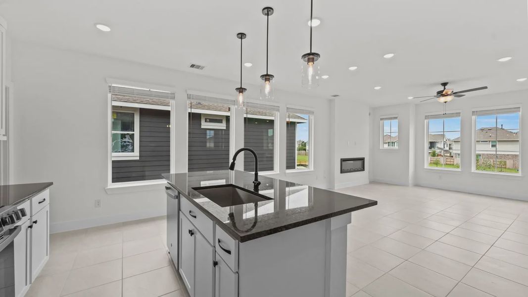 Furnished interior view inside a new home in Elyson Courtyard Collection, Katy (Image 11). Furnished interior view inside a new home in Elyson Courtyard Collection, Katy (Image 11).