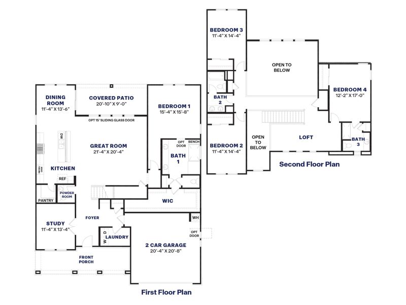 2D floor plan layout for the Vanderbilt by D.R. Horton in The Ridge at Stone Butte, Phoenix, AZ (Image 3).