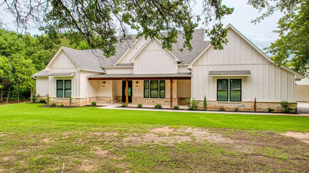 Representative exterior photo of a completed home built from the Ashley by Zeal Home Builders in Echo Grove, Poolville, TX (Image 23). Representative exterior photo of a completed home built from the Ashley by Zeal Home Builders in Echo Grove, Poolville, TX (Image 23).