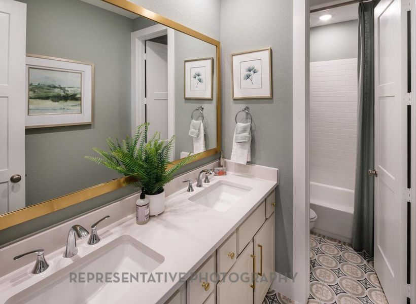 Furnished interior view inside a new home in 6 Creeks at Waterridge, Kyle (Image 24).