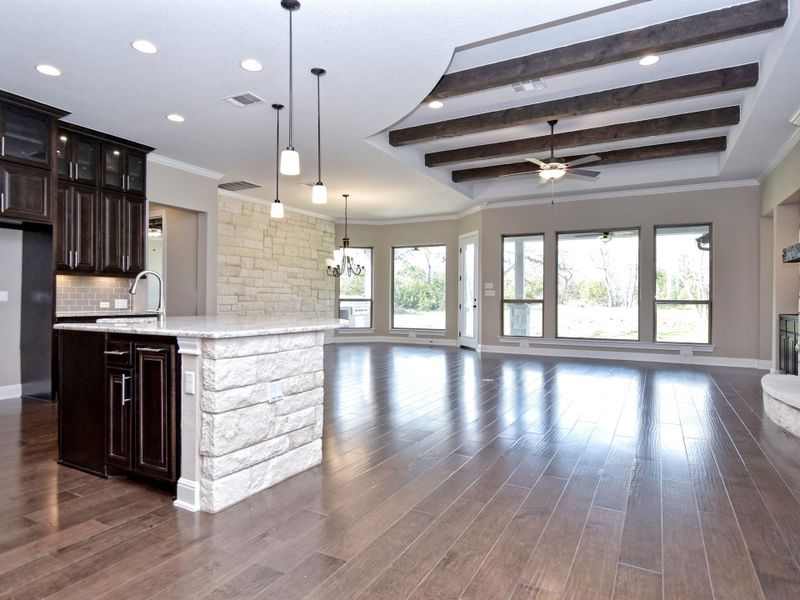 Representative unfurnished interior of a home built from the San Simeon I by Giddens Homes in Clearwater Ranch, Liberty Hill (Image 459).