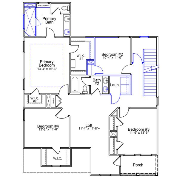 2D floor plan layout of this home in Pebble Branch, Chapin, SC (Image 3).