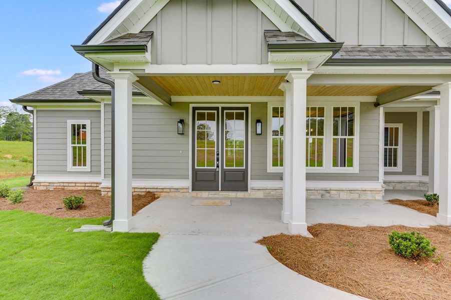 Front exterior of a new home in Harmon Springs, Carrollton, GA, highlighting curb appeal (Image 25).