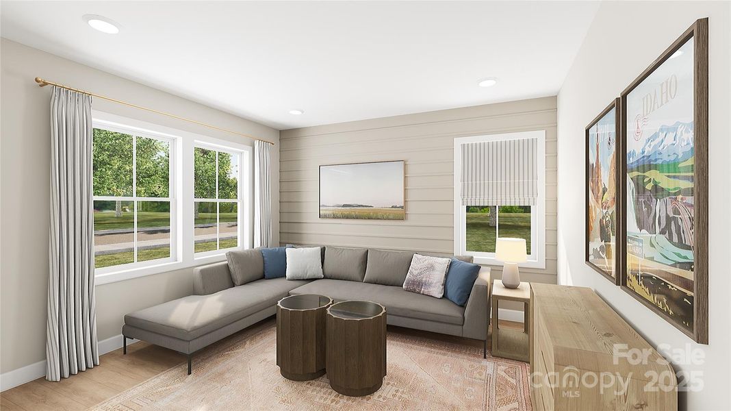 First Floor GenSmart Suite Living Room. *Virtual Rendering | Actual Finishes, Structural Selections, and Orientation May Vary.