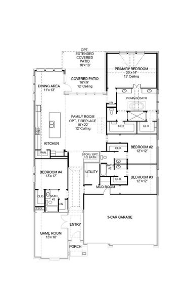 2D floor plan layout of this home in Riceland, Mont Belvieu, TX (Image 2).