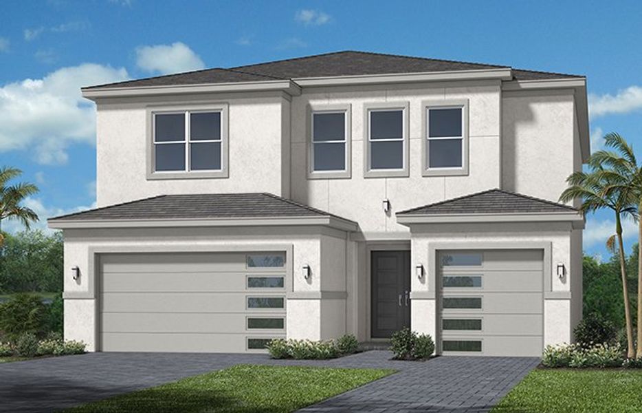 Representative exterior photo of a completed home built from the Birchwood by Minto Communities in Westlake, Loxahatchee, FL (Image 5). Representative exterior photo of a completed home built from the Birchwood by Minto Communities in Westlake, Loxahatchee, FL (Image 5).