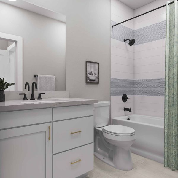 Furnished interior view inside a new home in Dunham Pointe 80′, Cypress (Image 34). Furnished interior view inside a new home in Dunham Pointe 80′, Cypress (Image 34).