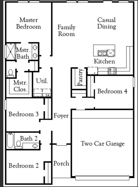 2D floor plan layout of this home in Windcress, Cove, TX (Image 3).