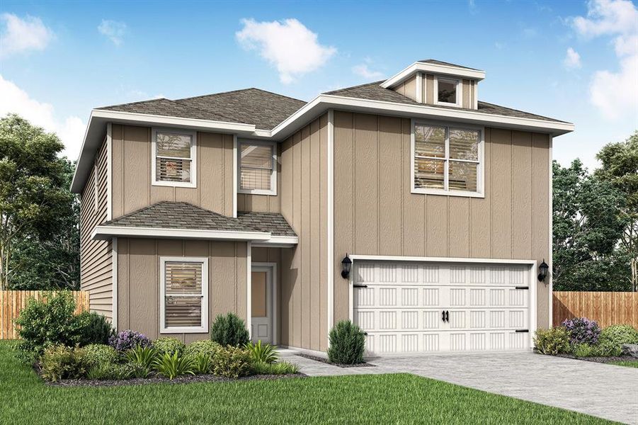 This is an example of a Driftwood floorplan. The estimated construction completion date for the Driftwood built at 1005 Tempe Lane is June 2025. *Exterior and interior finishes may differ from what is shown in the photos.*