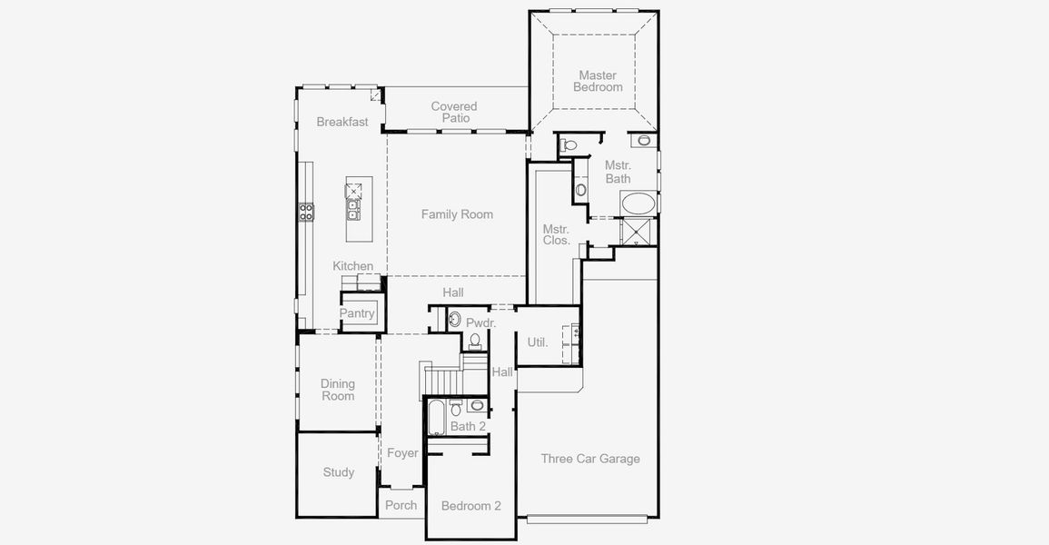 2D floor plan layout of this home in Lariat, Liberty Hill, TX (Image 4).