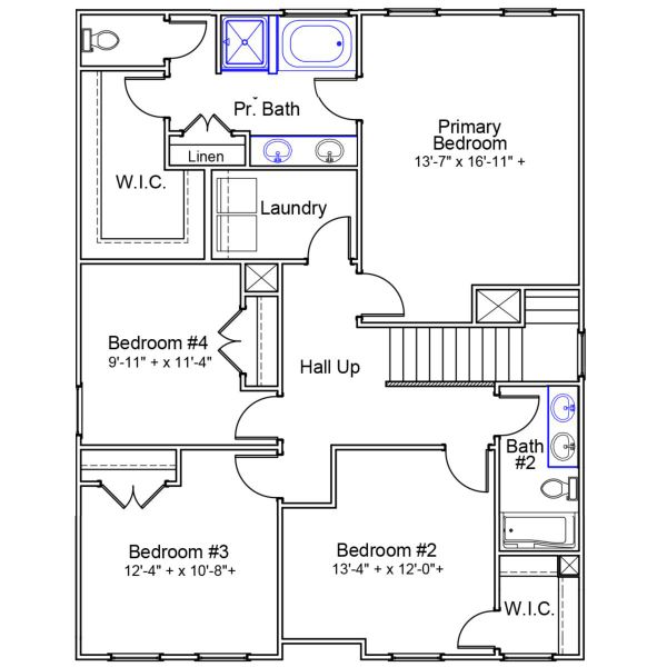 2D floor plan layout of this home in Six Oaks, Summerville, SC (Image 3).