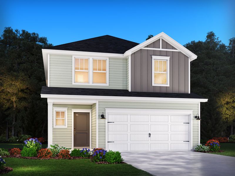 Representative exterior photo of a completed home built from the Paisley by Meritage Homes in Walnut Reserve, Conover, NC (Image 21). Representative exterior photo of a completed home built from the Paisley by Meritage Homes in Walnut Reserve, Conover, NC (Image 21).