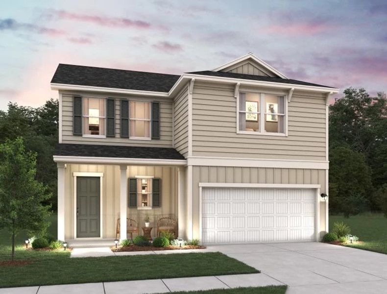 Zion Elevation C Exterior Rendering - Actual color scheme may vary