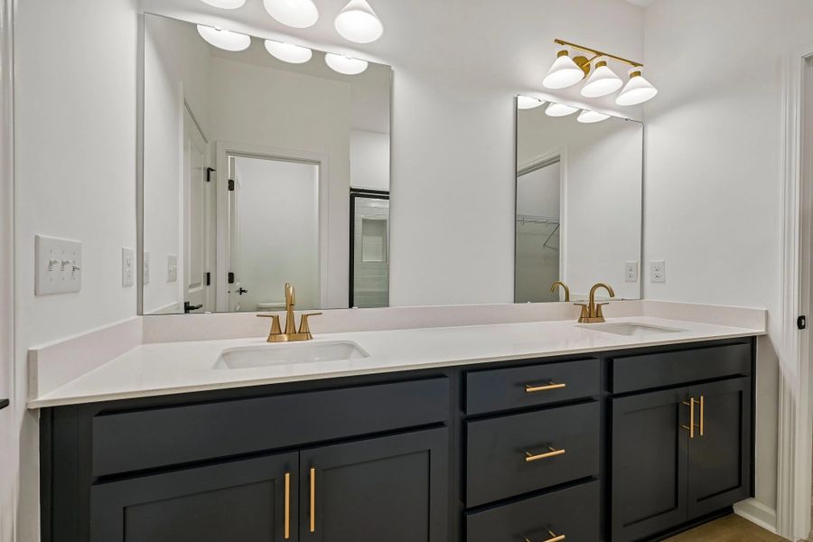 Primary Bath featuring the AW Collection® Sapphire - Clean white and cool hues define the space. Primary Bath featuring the AW Collection® Sapphire - Clean white and cool hues define the space.